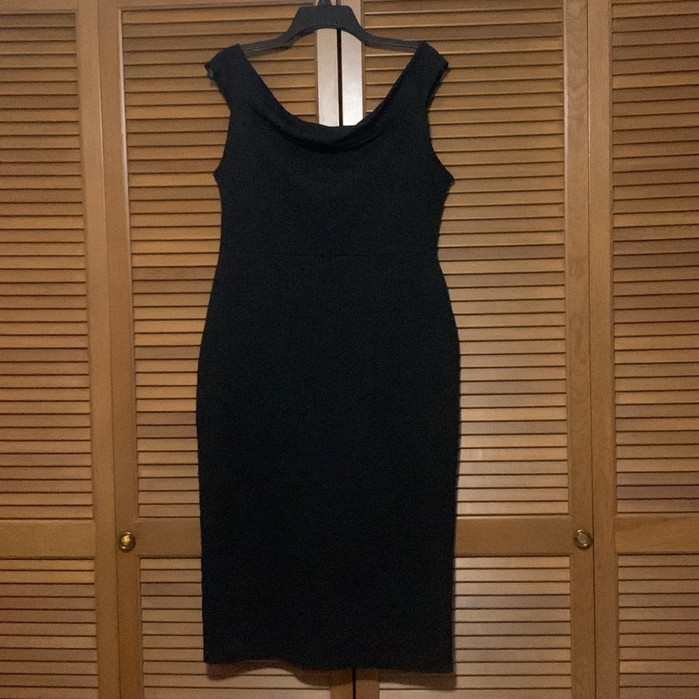 NWOT Boohoo Little Black Dress Bodycon Off Shoulder 16